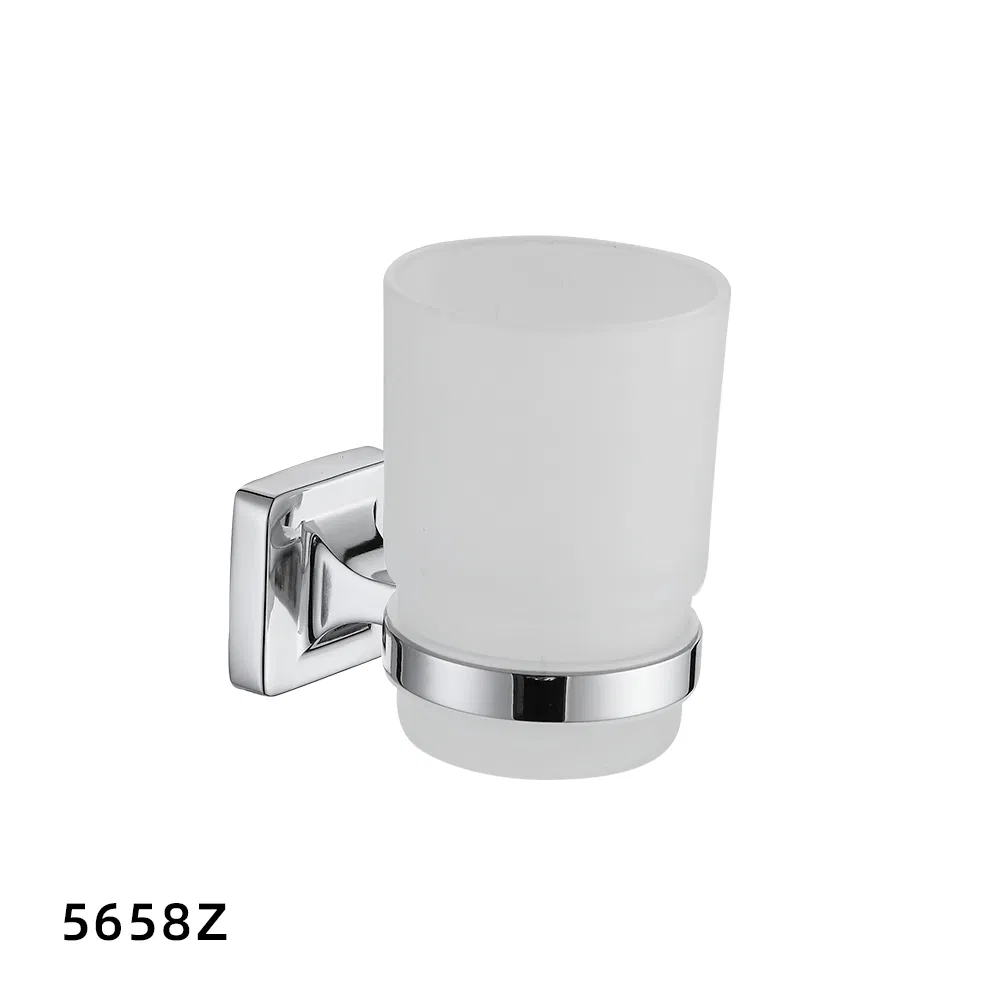 Durable Mouthwash Cup Hotel Bathroom Accessories Stainless Steel 304 Double Glass Toothbrush Cup Holder