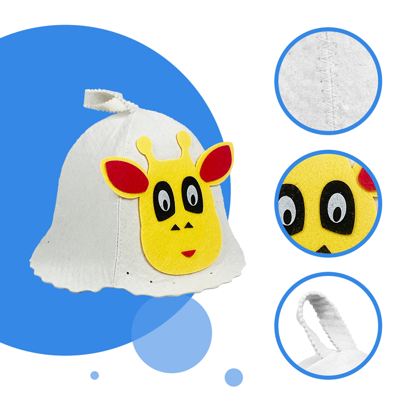 Wool Felt Sauna Head Cover with Moisture-Wicking Liner
