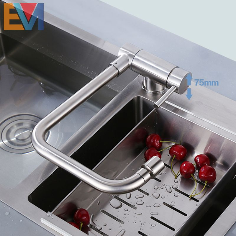 Imitation Porcelain 304 Stainless Steel Single Handle Kitchen Faucet