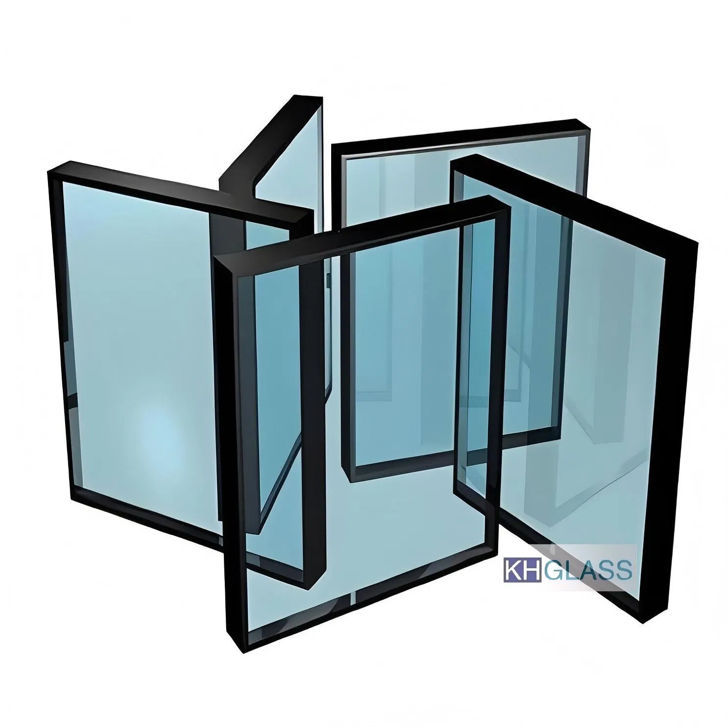 Insulated Glass with Curved Edges 9 Air Levels 10mm Thickness