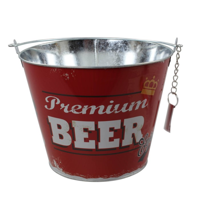 8L 10L 12L Capacity Promotion Plastic Metal Beer Ice Bucket with Handle for Foursquare Detroit Glen Deveron
