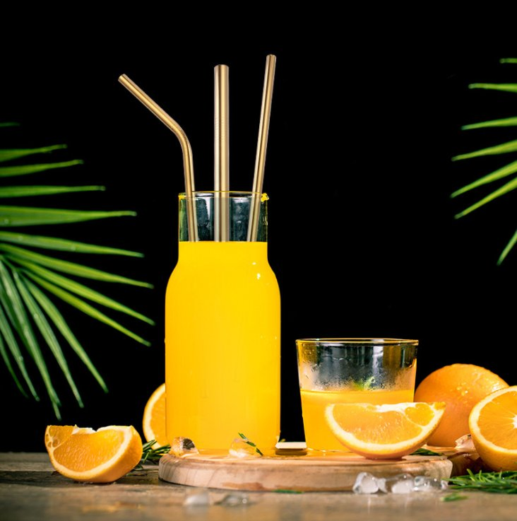 Custom Eco Friendly Reusable Stainless Steel Drinking Metal Straw with Silicone Tips