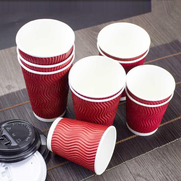 Hot Sale Disposable 16oz Ripple Wall Paper Cups