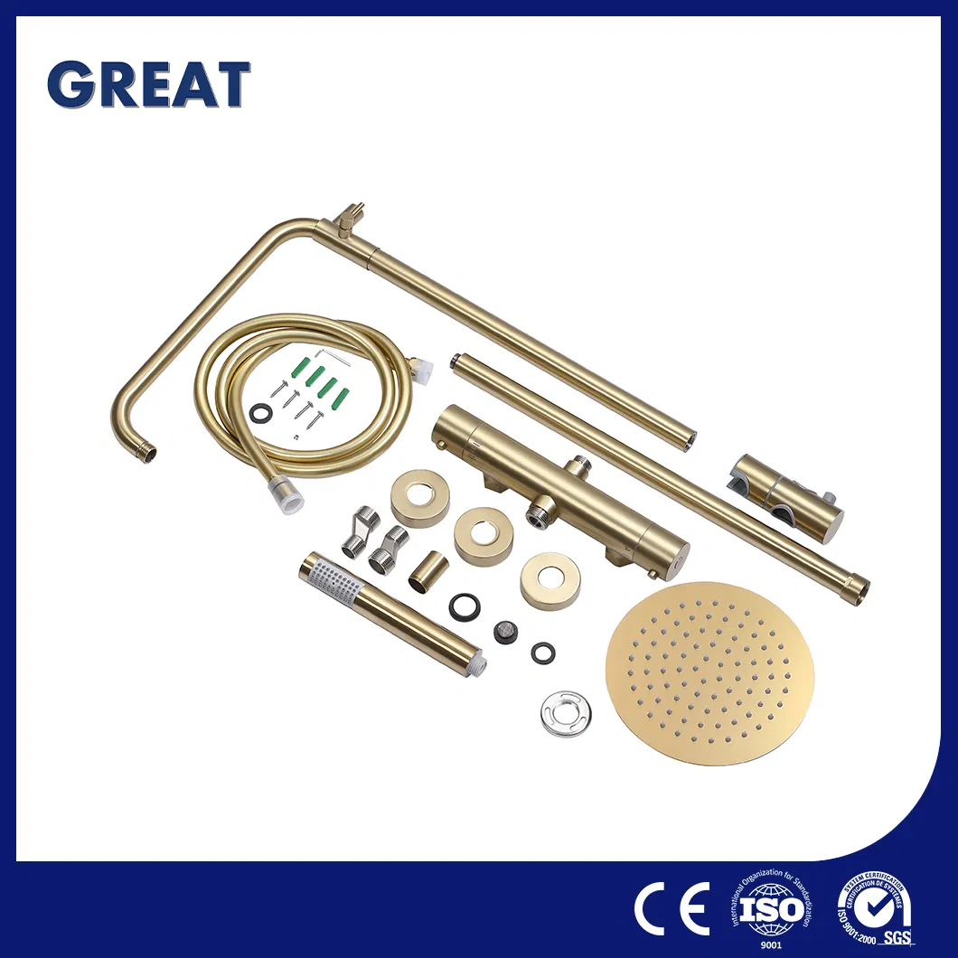 Great Wall Shower Column Manufacturing Wall Mounted Shower Column China GLS4926LG Modern Wall Mounted Bath Rainwater Shower Set