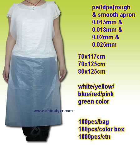 Disposable Plastic PVC Apron Cooking Apron in Blue Color