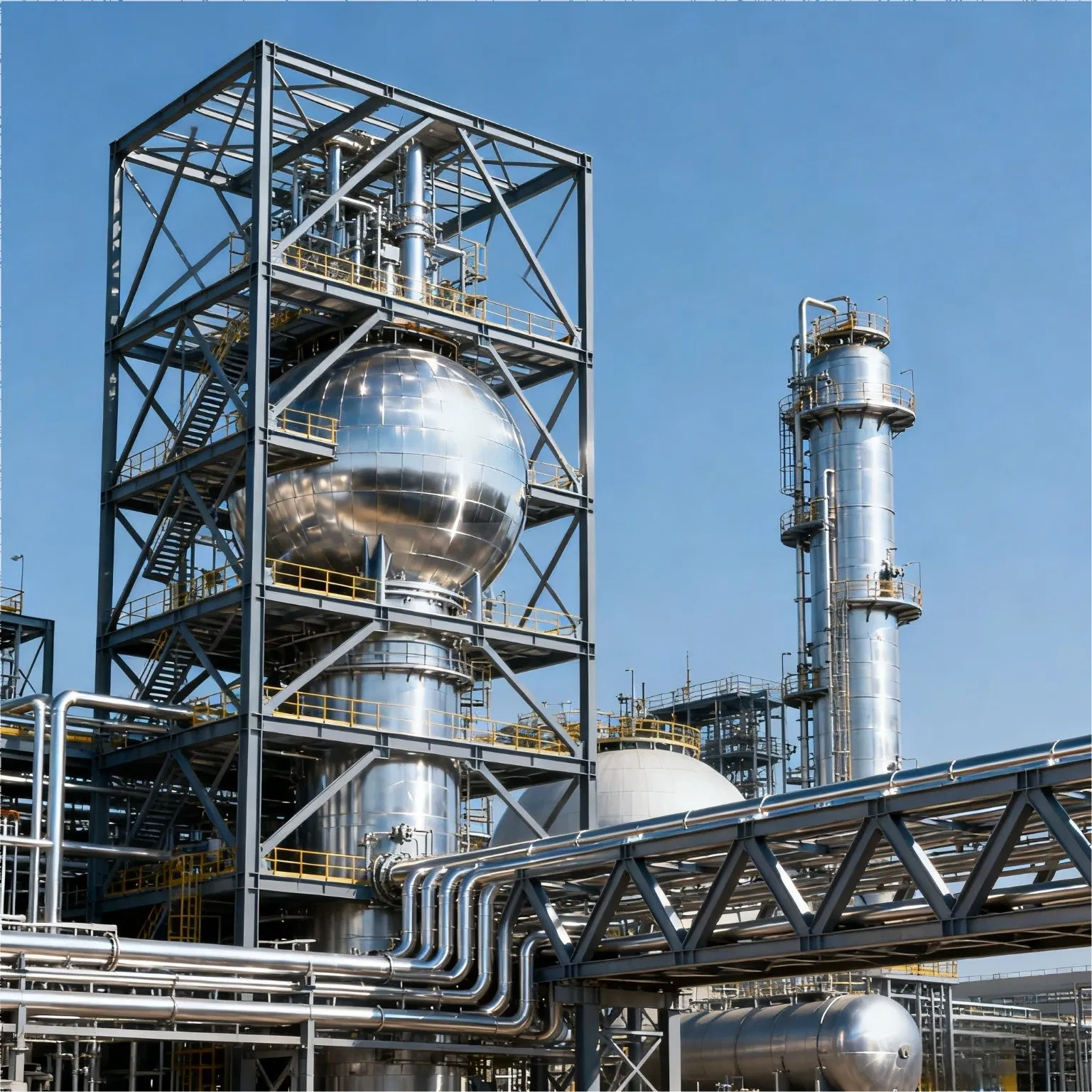 Petrochemical Pipe Rack with Q355b Steel & Creep-Resistant for Coal-Chemical Projects