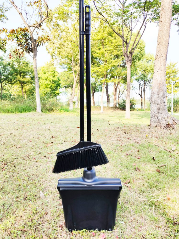 Heavy Duty PP Plastic Wind Resistant Upright Dustpan with Broom, Multi Colors