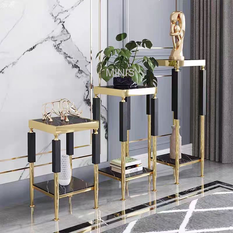 Living Room/Hallway/Hotel Table Metal Gold Black Rack Decoration Flower Stand
