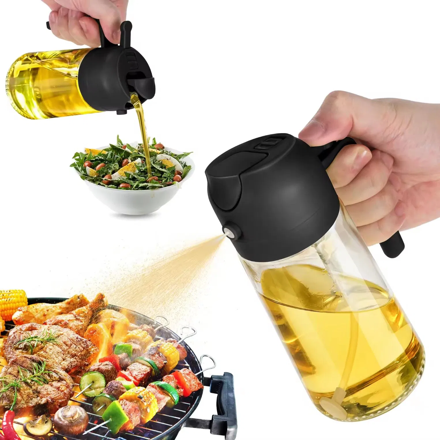 470ml Mist 2 in 1 Olive Oil Dispenser Bottle Premium Pet Oil Spray Bottle Oil Sprayer for Cooking
