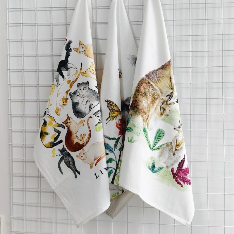 Customised Hot Sale D Kitchen Tea Towel Napkin Placemat Wholesale Microfibre Woven