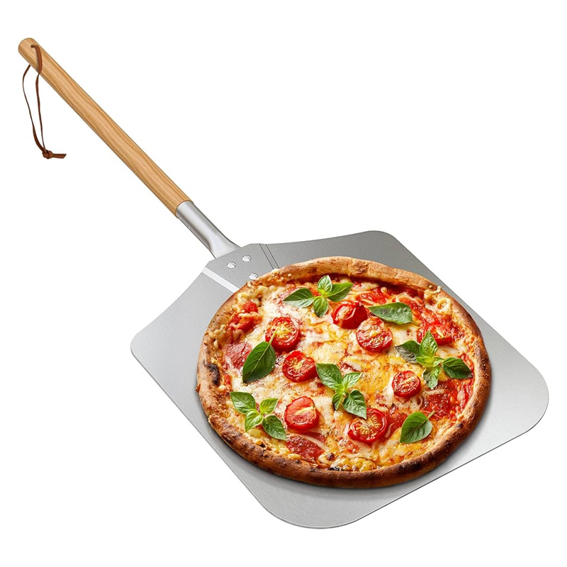 Aluminum Steel Pizza Turning Peel Pizza Paddle with Detachable Handle