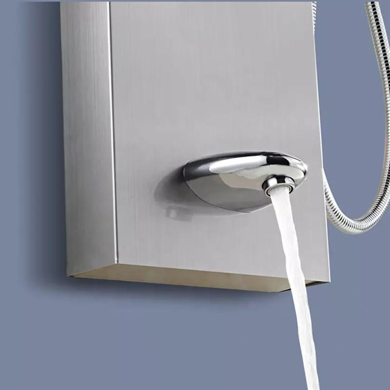 Shower Panel Bathroom Wall Mounted 201 Stainless Steel Waterfall Black Shower Column Set Tower Massage Body Jets Shower Panels