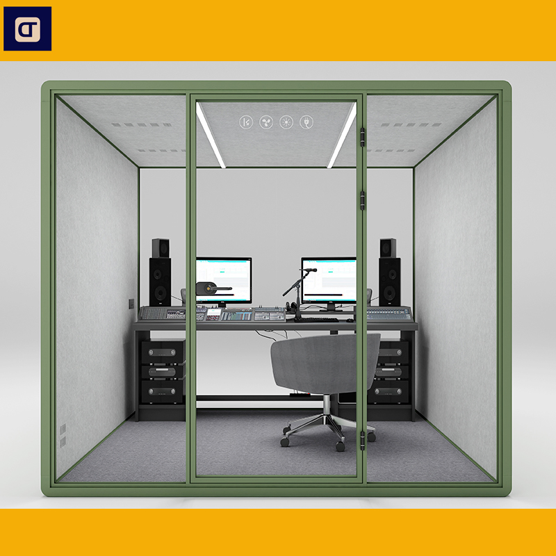 Tempered Glass Soundproof Booth Movable Portable Outdoor Office Pod