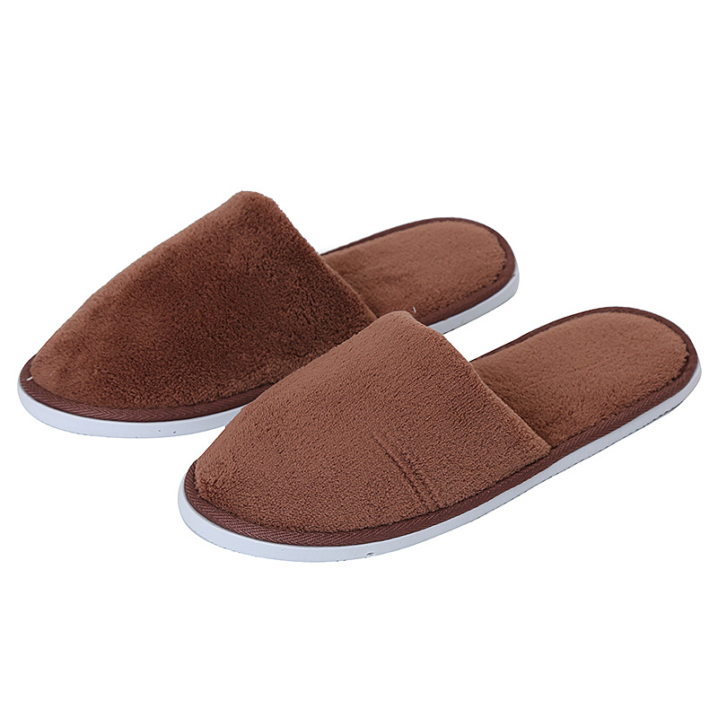 Wholesale Custom Logo Printed Thicker Disposable Closed Toe 5 Star Hotel Slippers