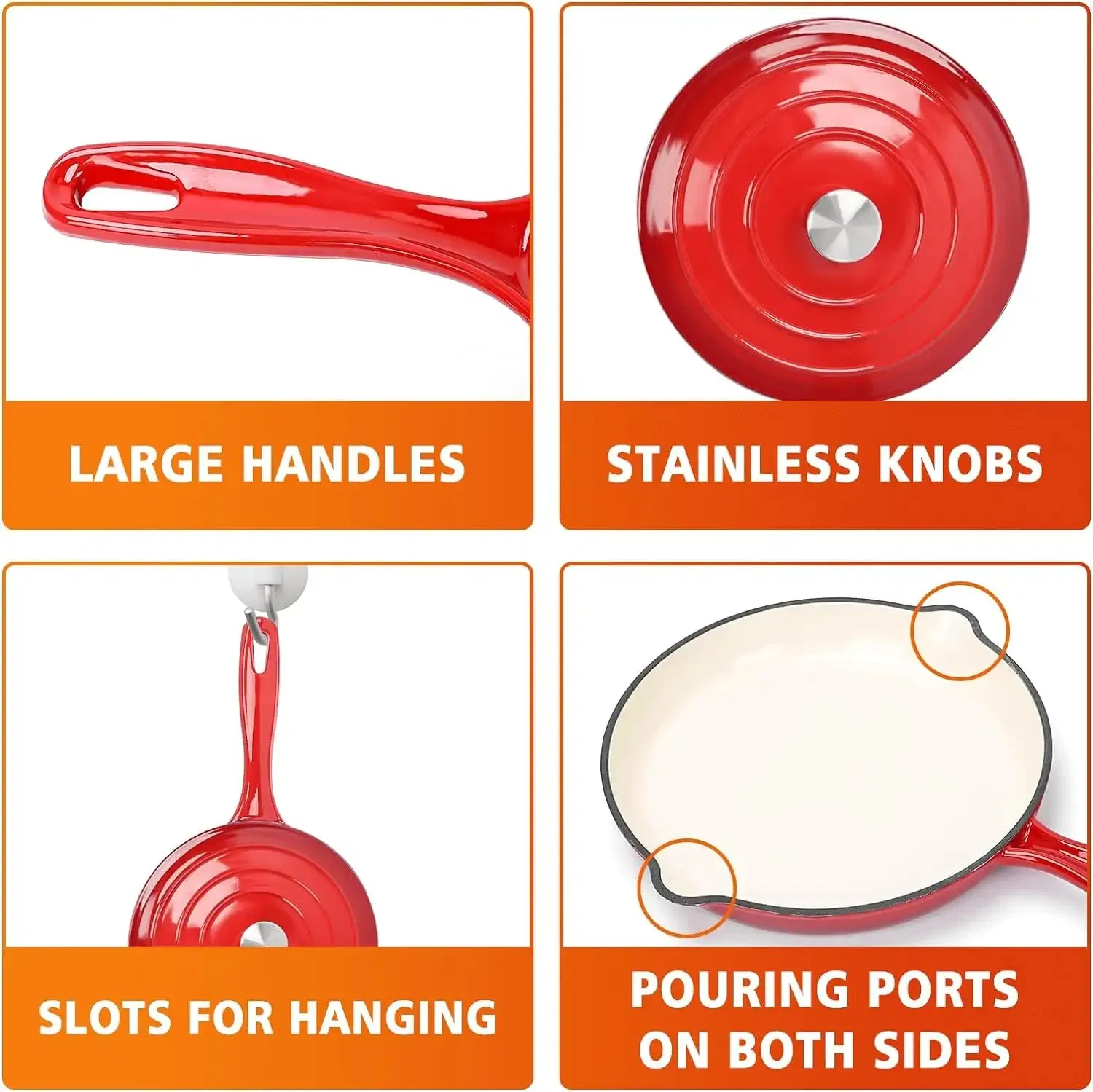 Hot Sale Kitchenware Casseroles Set 20/22/24cm Enamel Cast Iron Pans 25cm Enamel Fry Pan Nonstick Kitchen Cookingware Pots Sets