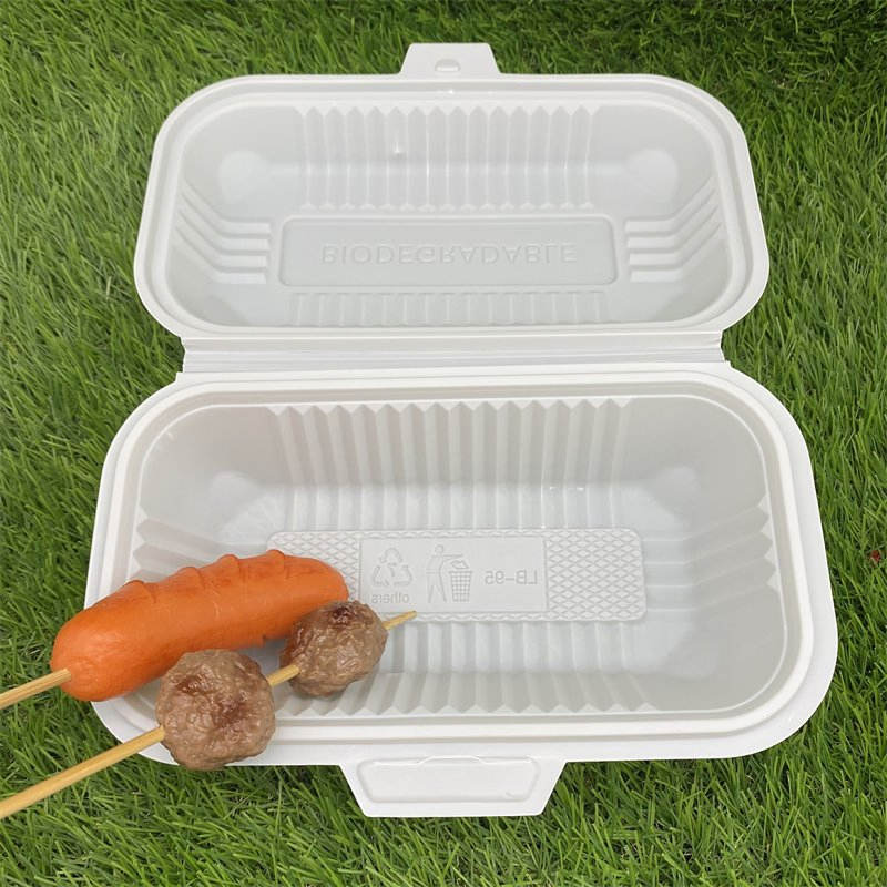 Disposable Biodegradable Cornstarch 6inch Burger Clamshell Food Box