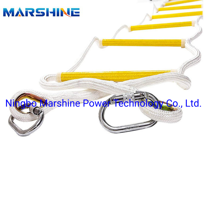 Insulated Portable Safety Soft Mulberry Fiber Rope Rescue Climbing Ladder with Hook