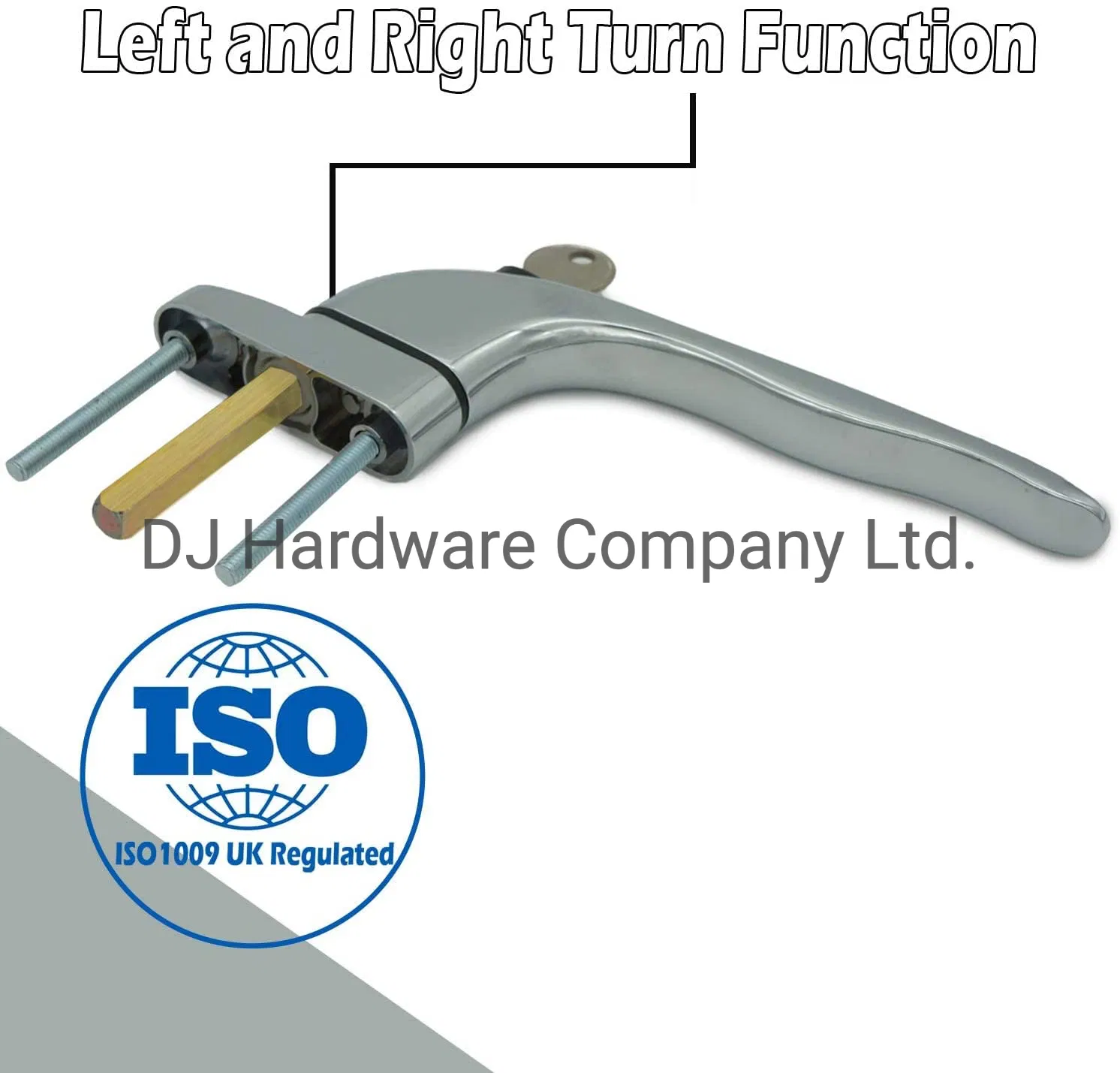 2 Heather UK Silver Childproof Chrome UPVC Replacement Window Handle Double Glazing Universal Inline Lockable Lock