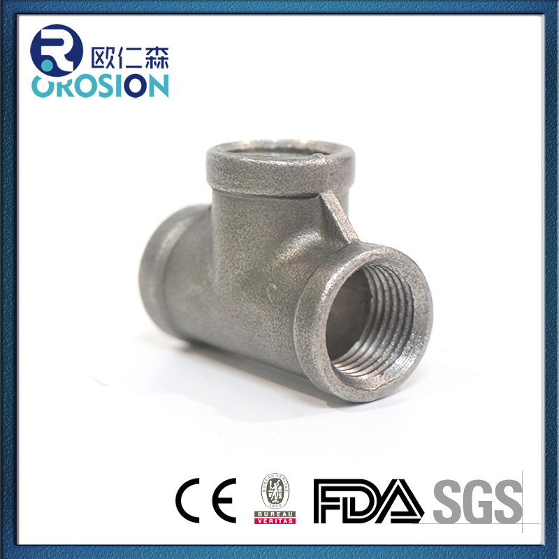 Premium Stainless Steel Female Pipe Fitting Equal Tee Connector
