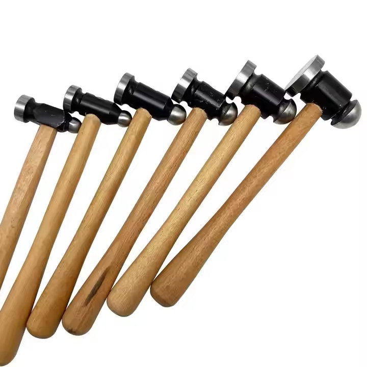 Round Head Hammer Flat Head Hammer Wooden Handle Installation Iron Hammer Household Hardware Tools Cast Iron Wooden Handle