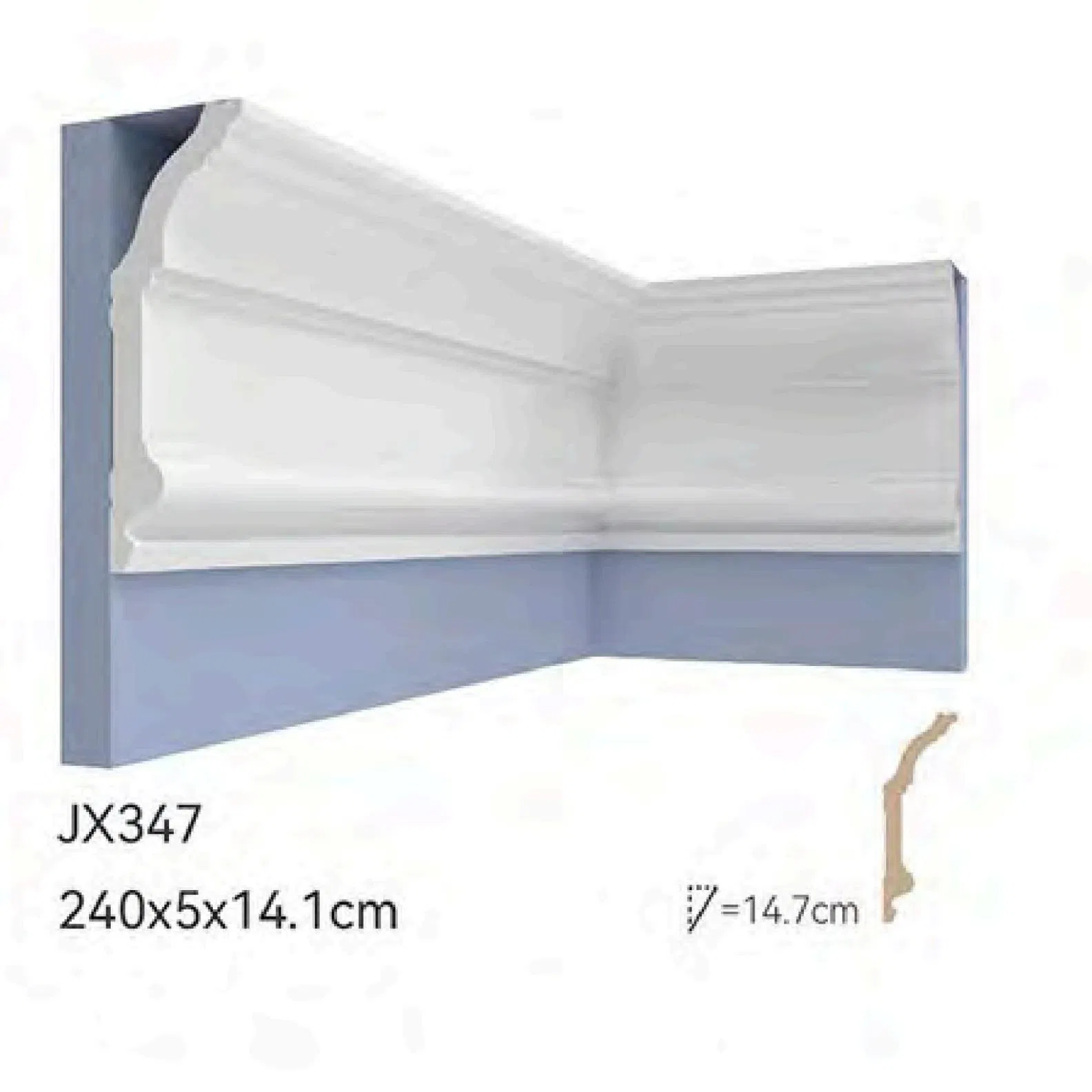 Primed PS Crown Mouldings Wall and Ceiling Decorative Finger-Jointed Moldings