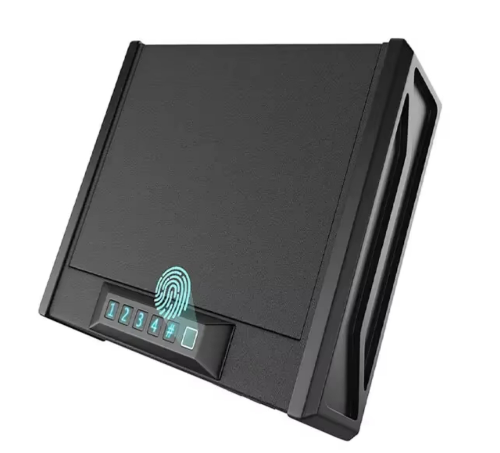 Gun Safes with Biometrics, Quick Access Lock Box with Fingerprint & Digital Keypad, Gun Safe with Auto Open Lid Silent