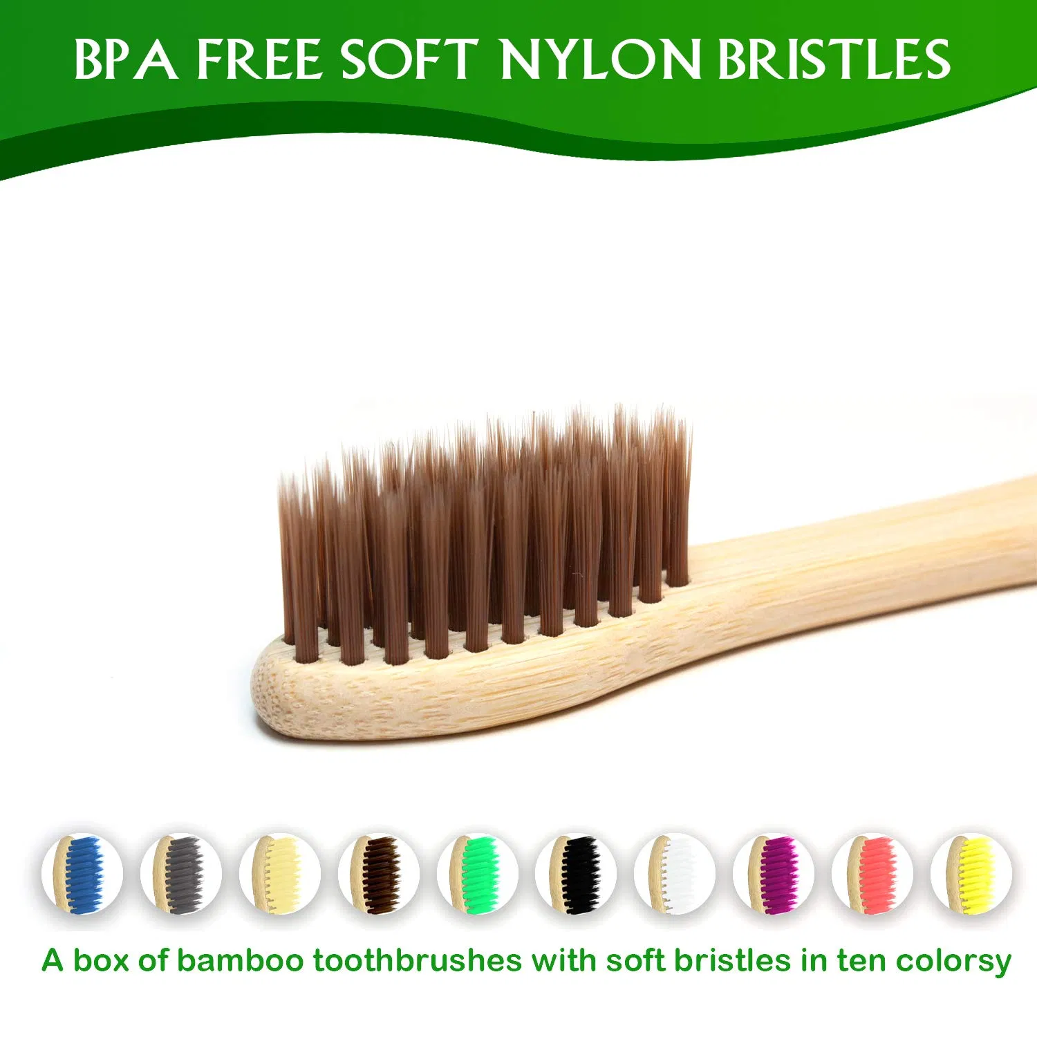 Compostable Soft Bristles Bamboo Toothbrush Natural Bamboo Charcoal Toothbrushes