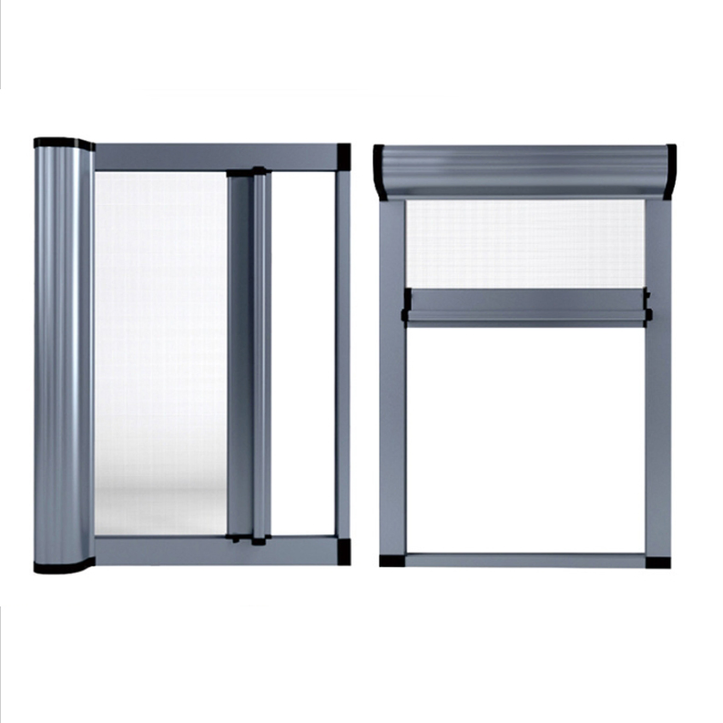Factory Anti-Mosquito Invisible Screen Window Aluminum Alloy Roller Engineering Stretch Retractable Door Profile PP Anti-Insect