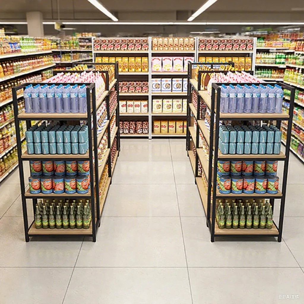 Четырехуровневая кухонная стойка из алюминия и дерева