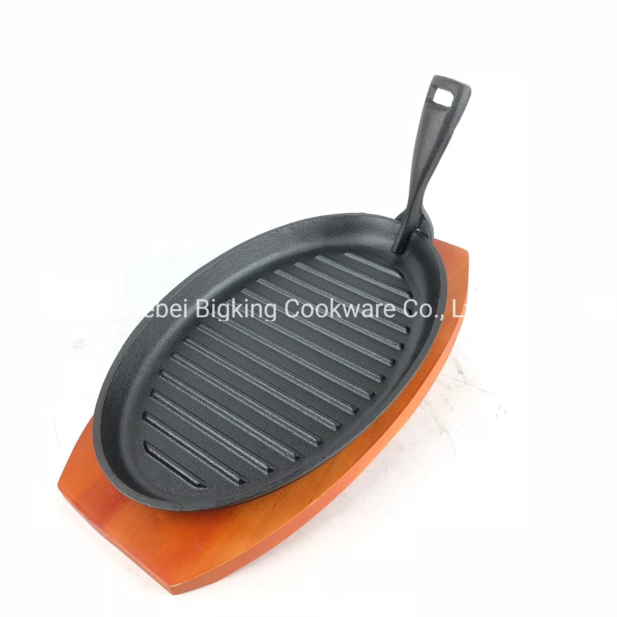 Cast Iron Sizzler Dish+Wooden Stand