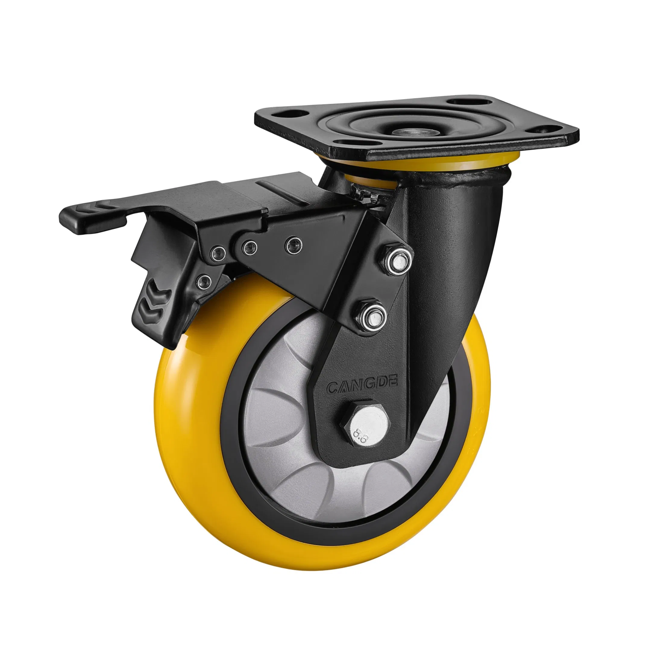 Swivel Top Plate Industrial Wheels Total Lock Brake Caster for Heavy Equipment