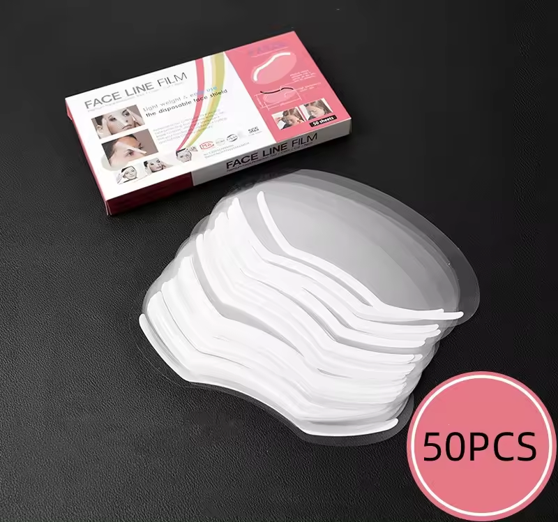 100PCS Disposable Transparent Plastic Face Cover Face Shield for Forehead Haircut Salon Hair Household Cleaning Tool Accessory