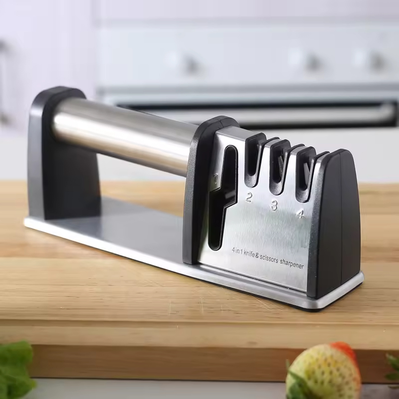 Mingxiang Household Kitchen 4 in 1 Knife Sharpener Machine Tungsten Steel A33 Manual Knife Sharpener Tool