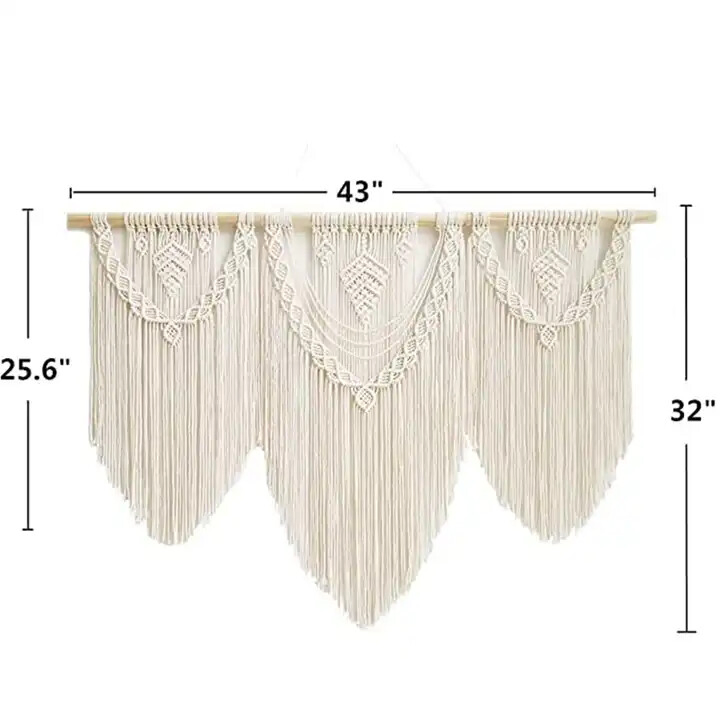 New Fashionable Boho Handmade Macrame Wall Hanging Macrame Tapestry Decorations by Cotton Cord