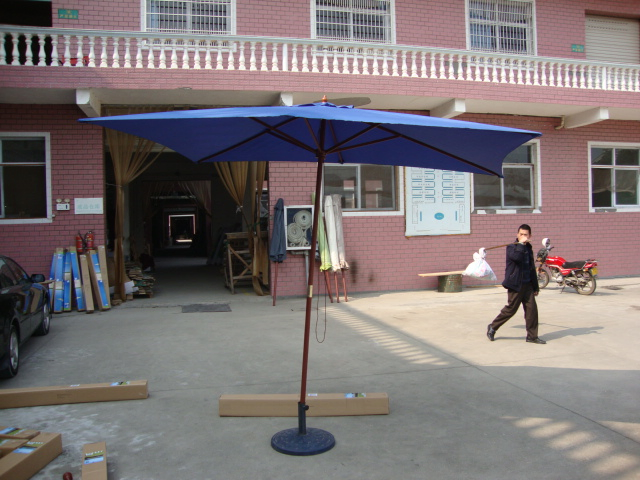 Wooden Rectangle Parasol Umbrella for Garden Patio Sunshade 200X300cm 6ribs