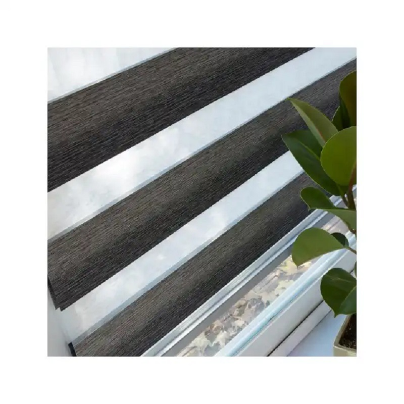 Remote Control Custom Hotel Motorized Zebra Blinds Blackout Vision Blind