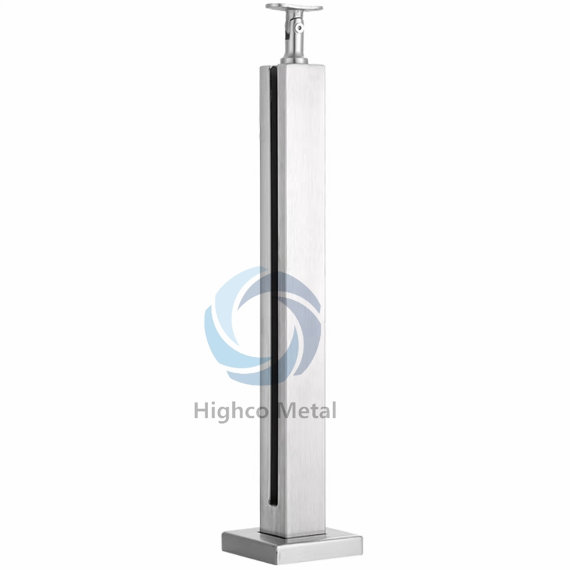 Outdoor Indoor Stairs Staircase Balcony Balustrade Glass Railing Stainless Steel Post