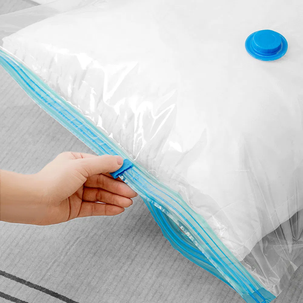 Factory Wholesale PA PE Plastic Slider Seal Clips for Vacuum Compression Bags 30mm White Blue