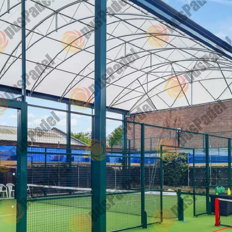 China Padel Court Supplier High Quality Waterproof Padel Tennis Court Roof with Hot-DIP Galvanized Steel Tubes