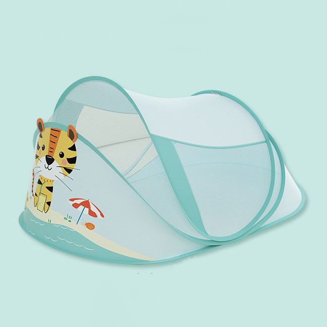 Safe Full-Cover Baby Mosquito Net for Sleeping Foldable Insect Net with Cute Cartoon Pattern
