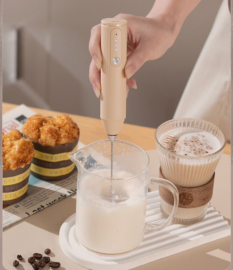 Kitchen Gift Matcha Milk Frother Whisk Mixer Electric Milk Frother Wand Stainless Steel Handheld Milk Frother Machine for Coffee