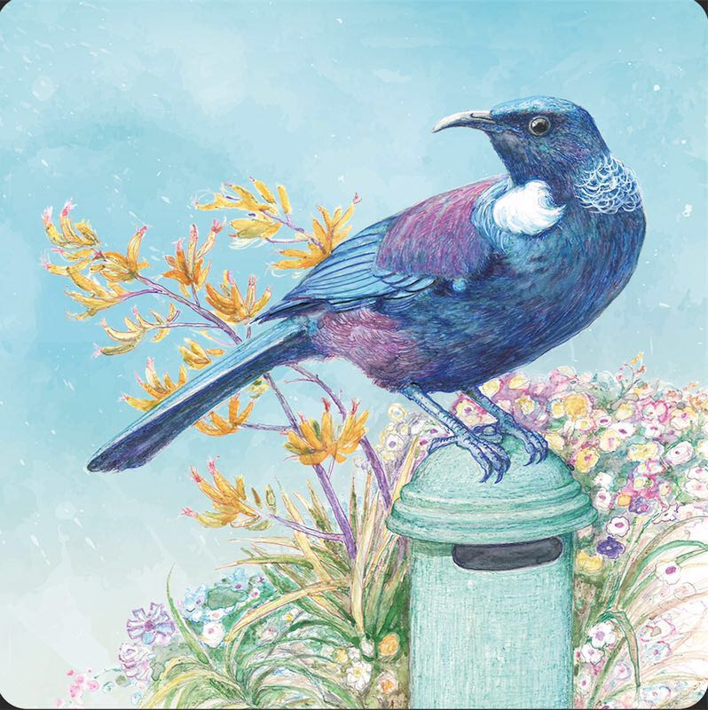 100% Cotton Digital Printed New Zealand Bird on Mailbox Kitchen Towel