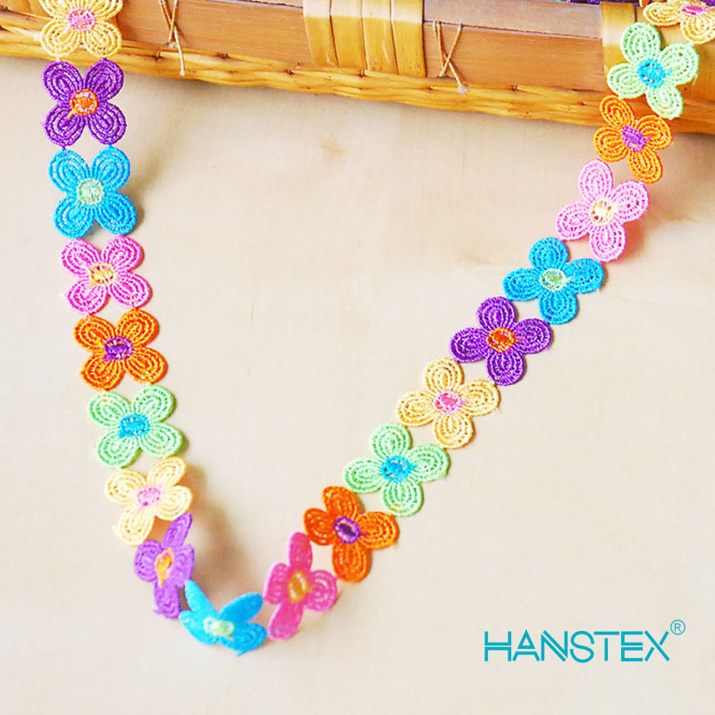 DIY Handmade Sewing Supplies Colorful Flower Trim Daisy Water Soluble Lace Accessory