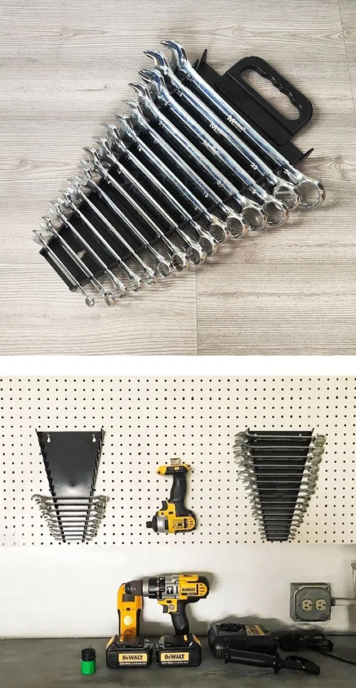 Wall Mounted Gripper Wrench Tool Organizer Tool Storage Rack