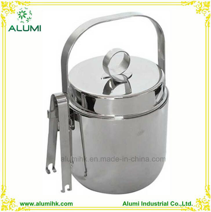 Durable Stainless Steel Ice Bucket with Ice Tong for Hotel