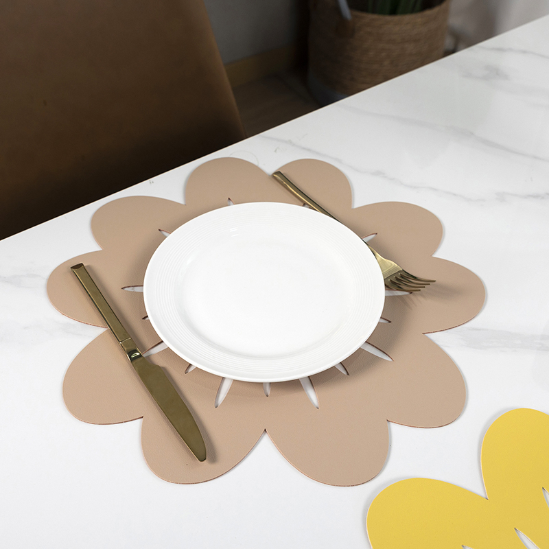 Stylish PVC Leather Dining Mats Set with Waterproof Coasters