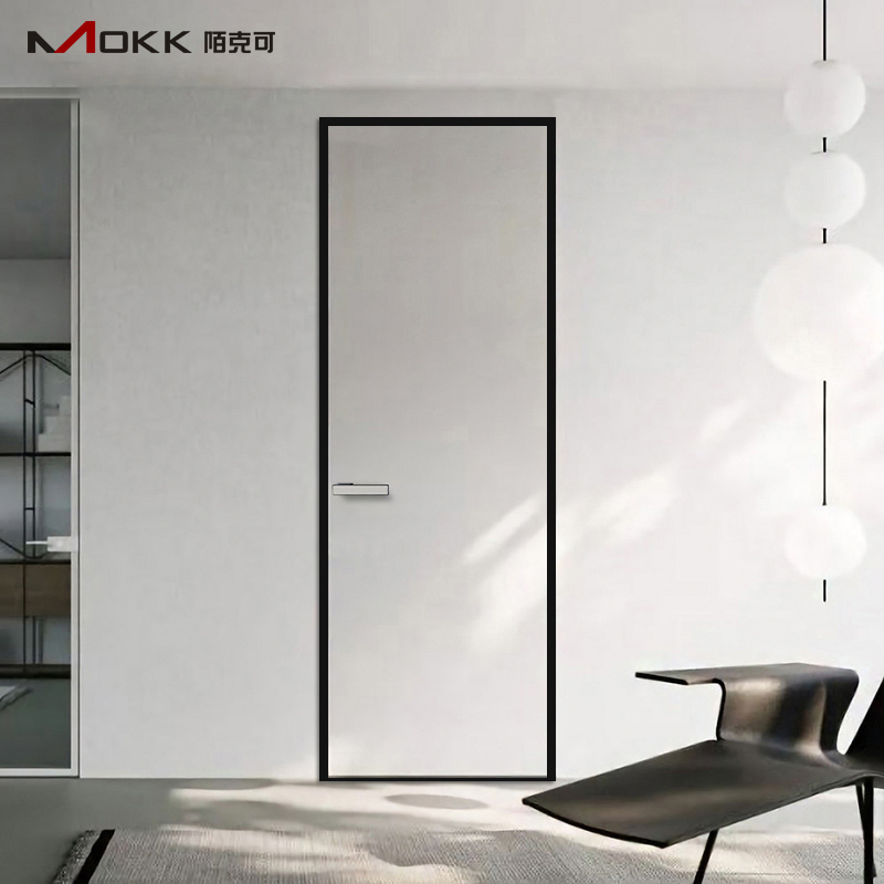 Ultra-Narrow Frame Aluminum-Wood Doors, High-End Home Decoration, Paint-Free Bedroom Doors, Interior Door, Room Door Suitable for Hotels, Villas, and Apartments