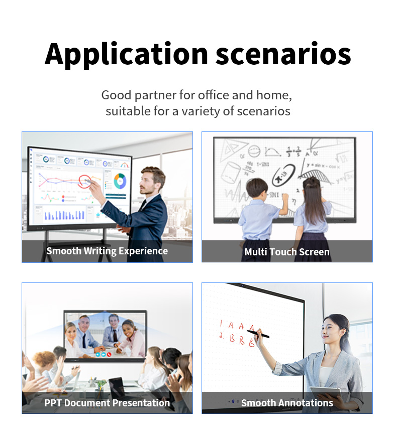 OEM 20-Finger Multi-Touch LCD Display 55/65/75/86/98/110 Inch Interactive TV Mounts Carts Industrial Computer Accessories