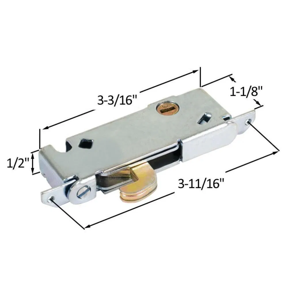 USA Mortise Lockset Sliding Door Hook Lock Body Cylinder Lock