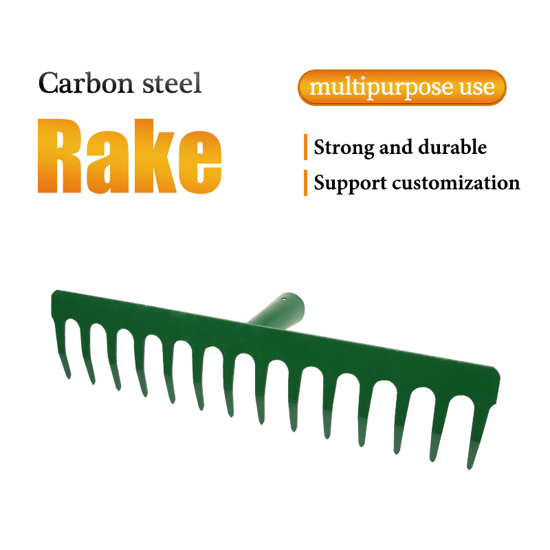 Carbon Steel Cleaning Garden Rake with Handle Metal Rake